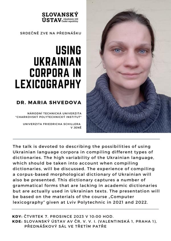Přednáška o Využití ukrajinských korpusů v lexikografii / Using Ukrainian Corpora in Lexicography