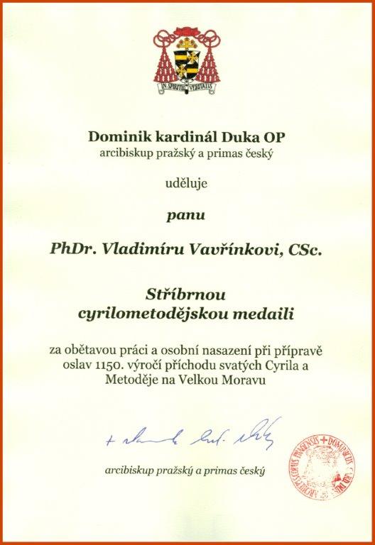 Vavřínek medaile